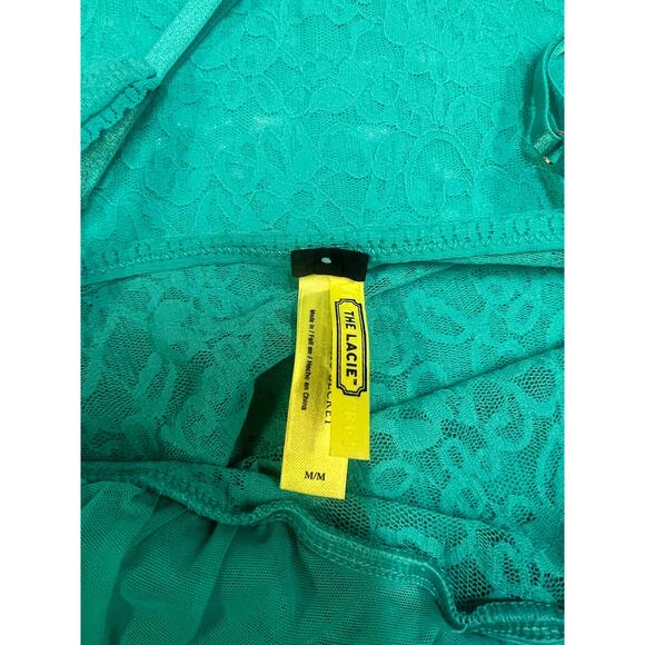 Victorias Secret Teal Lace Mini Dress Size M - Picture 3 of 5